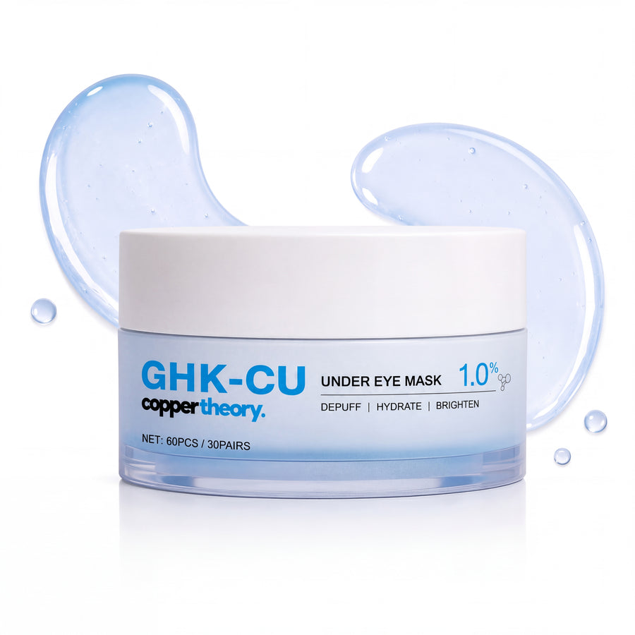 CopperTheory GHK-Cu under eye mask with blue gel texture